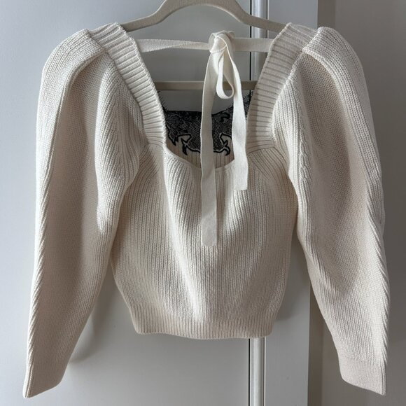 Self-Portrait Lace-Insert Sweater M NWOT - Picture 5 of 5